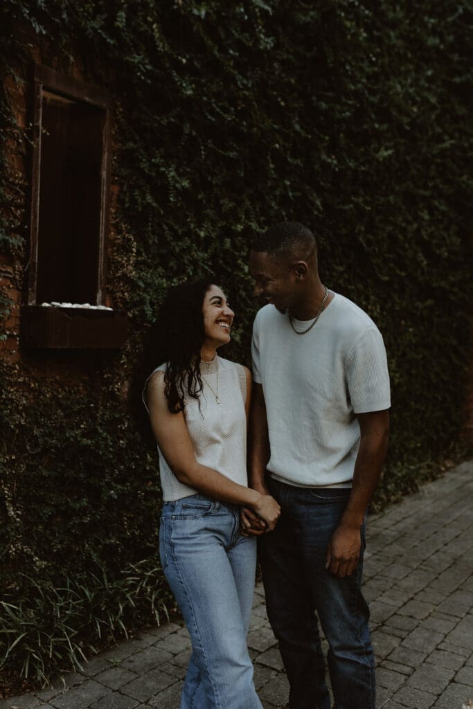 Couple Session at The Green in Charlotte NC | Couple walking