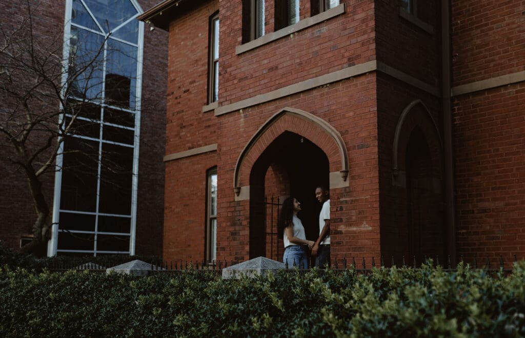 Couple Session at The Green in Charlotte NC | Couple looking at each other