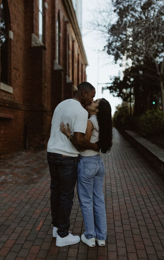 Couple Session at The Green in Charlotte NC | Couple kissing